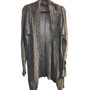 Womens Grey Cardigan Cotton Gray Lace Knit XL